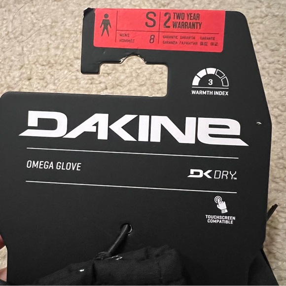 Dakine Omega Glove Carbon/Black Ski Snowboard Gloves Touchscreen Compatible S - Picture 4 of 5